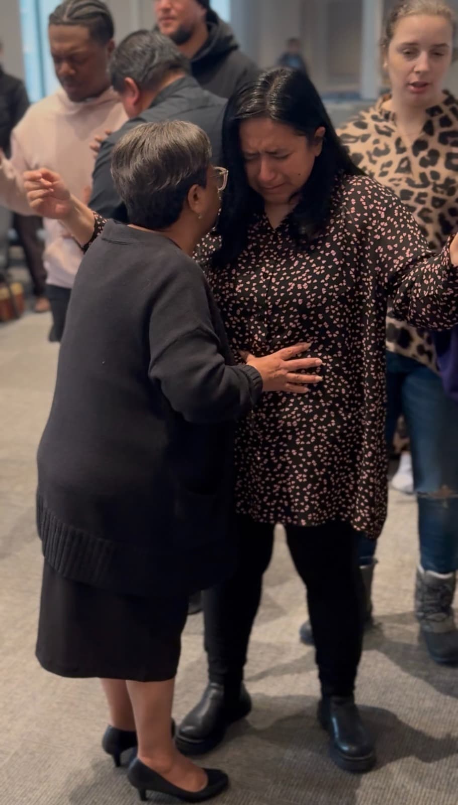 A moment of prayer during service